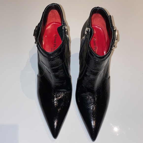 Cesare Paciotti Italy genuine leather pointed toe ankle boots signature dagger - Picture 5 of 9